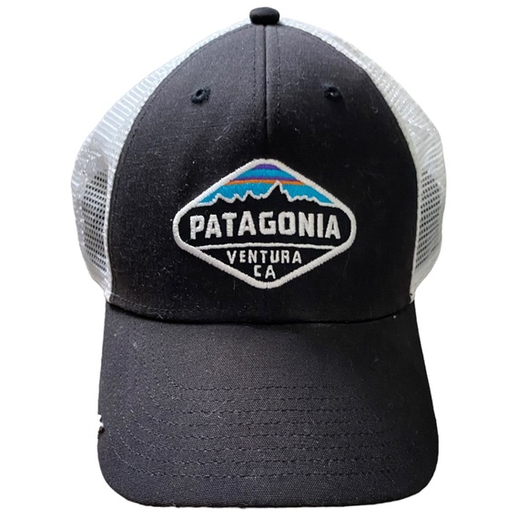 Patagonia Accessories - PATAGONIA black white logo mesh trucker style hat